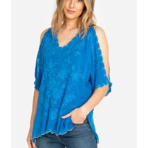 Johnny Was cold shoulder blouse